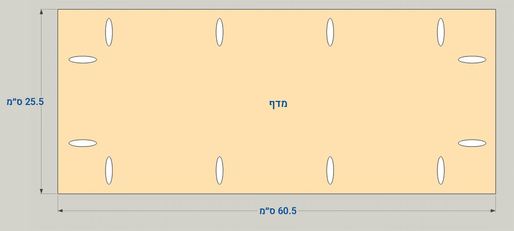 שלב 2: קידוח חורי כיס במדפים
